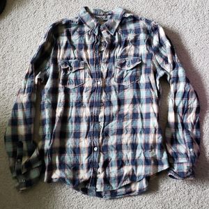 Hollister l large flannel pink blue